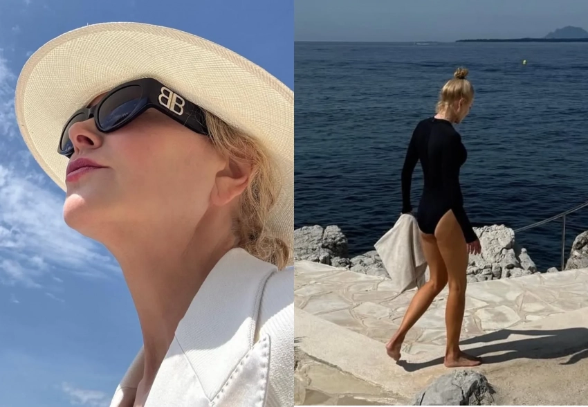 Пляжи, вечеринки и обед с Педро Паскалем: Николь Кидман показала, как проводит время в Каннах